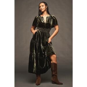 Anthropologie The Somerset Velvet Maxi Dress Medium